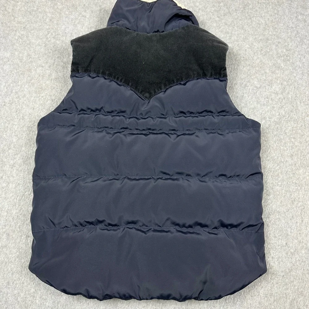 Uniqlo Kids Puffer Vest Navy Blue Corduroy Yoke Sherpa Lining unknown size